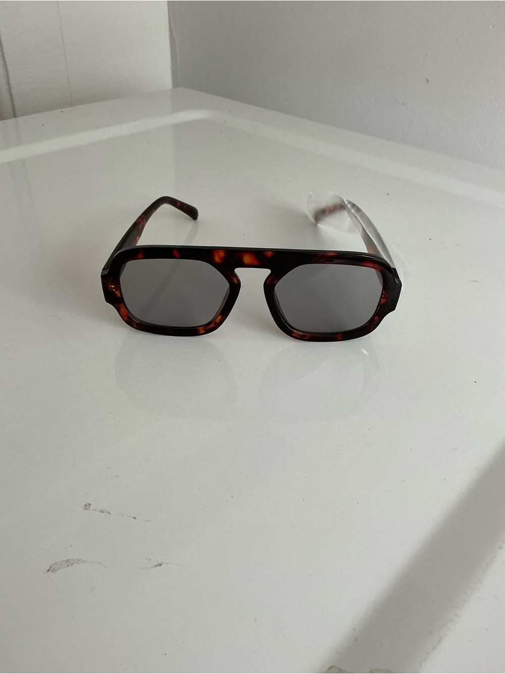 Men's Tortoiseshell Square Aviator Sunglasses - Brown Tortoise